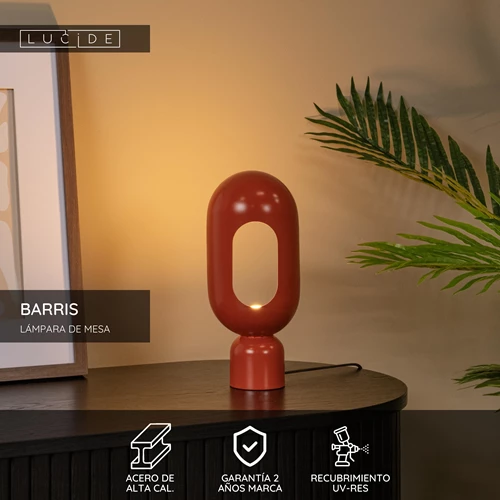 Lucide BARRIS - Lámpara de mesa - 1xE27 - Terracota - USP